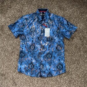 Men's Blue Patterned Shirt